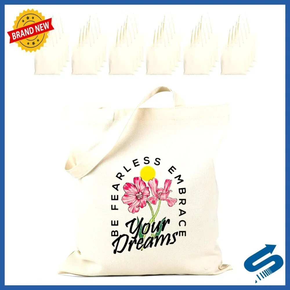 Large Canvas Tote Bag Bulk Pack DIY Projects Reusable Grocery Bag